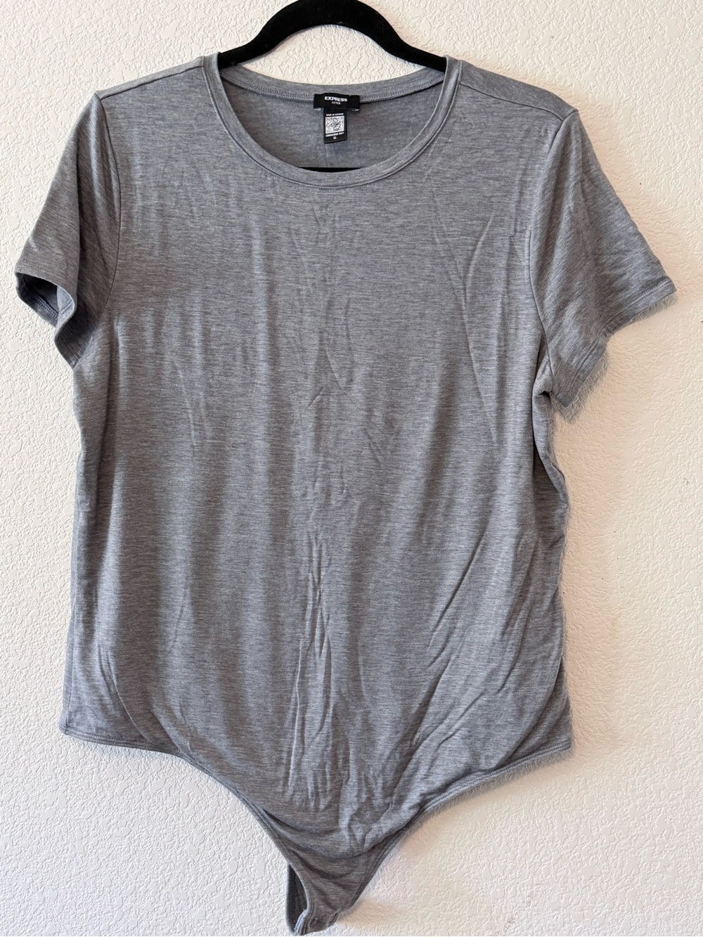 Express Gray Short-Sleeve Bodysuit 0210
